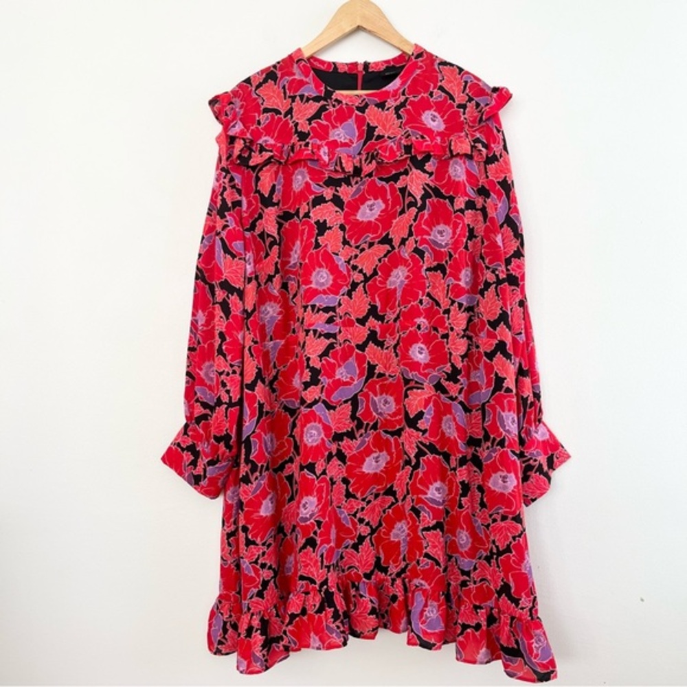 [WhoWhatWear] Target Bold Floral Poppy Ruffle Wide-Cuff Dress